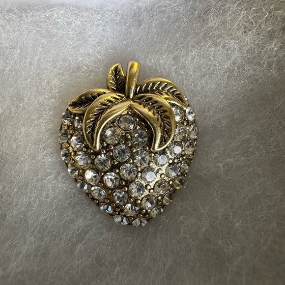 Gucci Upcycled Strawberry Gold and Silver Necklace charm w/Intricate Detailing - Picture 1 of 12